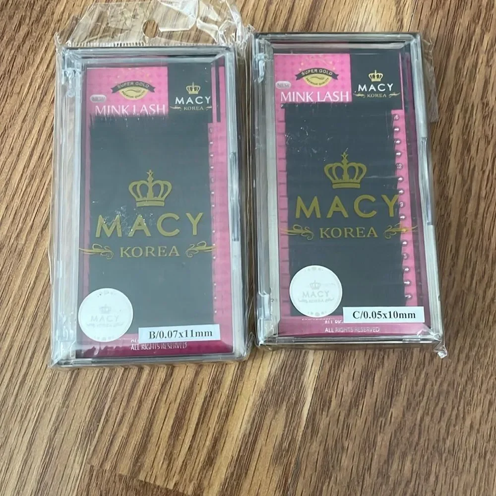 Macy Korea Eyelash Extensions Mink Lashes (Set of 2) B/ 0.07 x11 mm C 0.05 x10mm